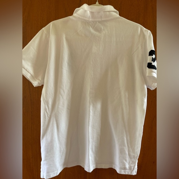 Polo Ralph Lauren Custom Slim Fit Big Pony Mesh Polo Shirt|White/Black, L - Picture 6 of 13